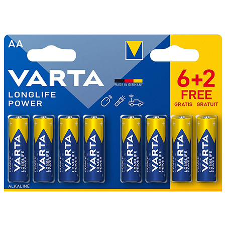 BATERIE ALCALINA LR06 LONGLIFE POWER 8 BUC / BLISTER VARTA