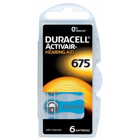 BATERIE AUDITIVA DURACELL 675 BLISTER 6 BUC