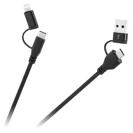 CABLU USB A/C - USB C/LIGHTNING (2+2) 1M