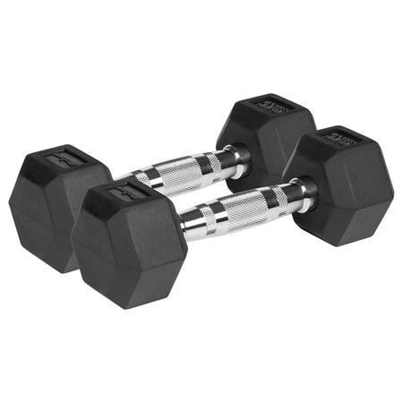 GANTERE DUMBBELL HEX FONTA CAUCIUCATA 2X3KG REBEL ACTIV