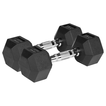 GANTERE DUMBBELL HEX FONTA CAUCIUCATA 2X5KG REBEL ACTIV