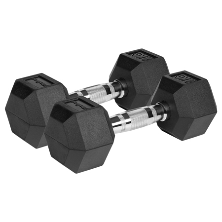 GANTERE DUMBBELL HEX FONTA CAUCIUCATA 2X8KG REBEL ACTIV