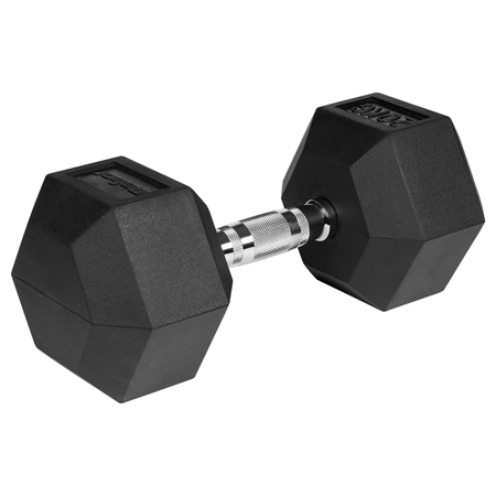 GANTERE DUMBBELL HEX FONTA CAUCIUCATA 20KG REBEL ACTIVE