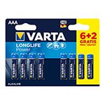 BATERIE ALCALINA LR03 LONGLIFE POWER 8 BUC / BLISTER VARTA