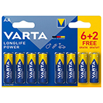 BATERIE ALCALINA LR06 LONGLIFE POWER 8 BUC / BLISTER VARTA