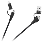 CABLU USB A/C - USB C/LIGHTNING (2+2) 1M